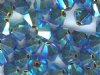 25 6mm Garnet 2xAB Bicone Swarovski